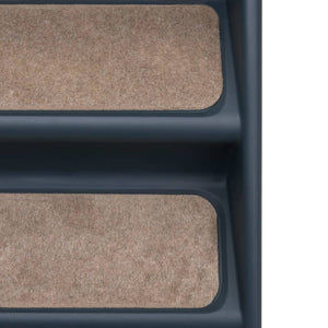 vidaXL 4-Step Foldable Dog Stairs Dark Grey