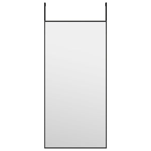 vidaXL Door Mirror Black 30x60 cm Glass and Aluminum