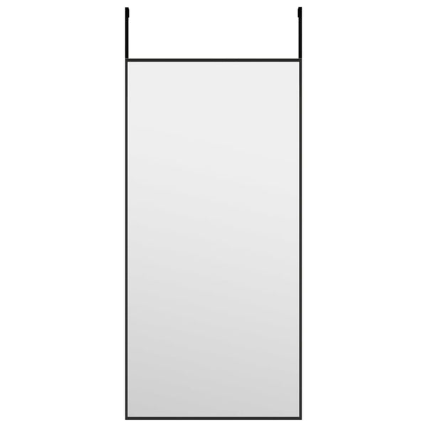 vidaXL Door Mirror Black 30x60 cm Glass and Aluminum