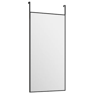 vidaXL Door Mirror Black 30x60 cm Glass and Aluminum