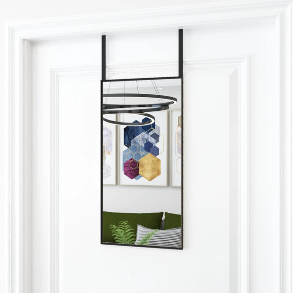 vidaXL Door Mirror Black 30x60 cm Glass and Aluminum