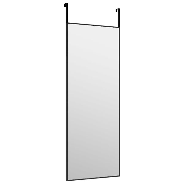 vidaXL Over-the-Door Mirror Black 30x80 cm Glass and Aluminum