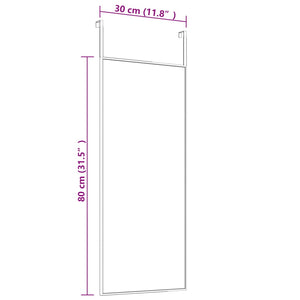 vidaXL Over-the-Door Mirror Black 30x80 cm Glass and Aluminum
