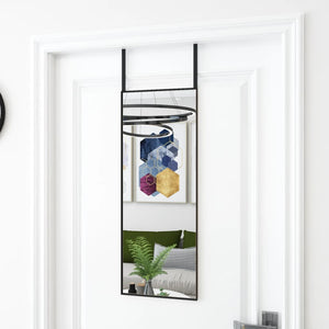 vidaXL Over-the-Door Mirror Black 30x80 cm Glass and Aluminum