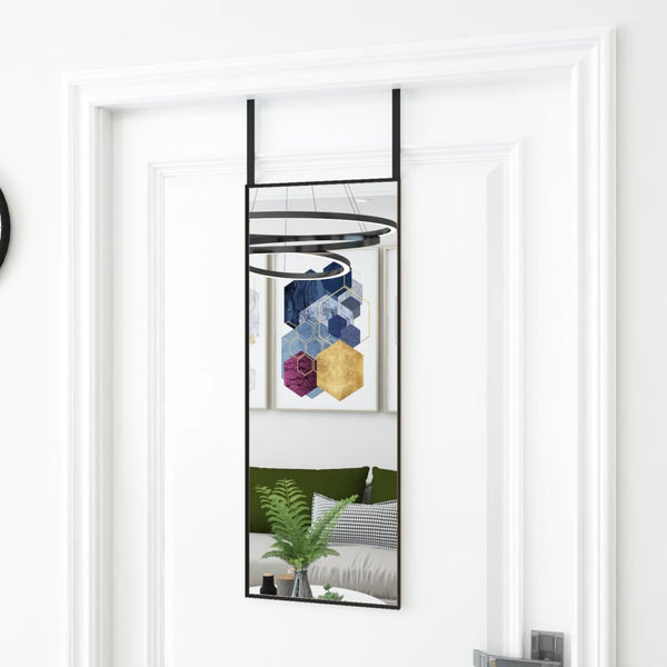 vidaXL Over-the-Door Mirror Black 30x80 cm Glass and Aluminum
