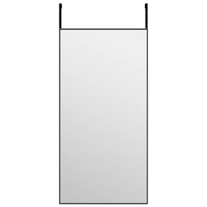 vidaXL Over-the-Door Mirror Black 40x80 cm Glass and Aluminum