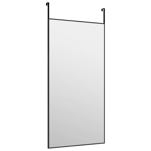 vidaXL Over-the-Door Mirror Black 40x80 cm Glass and Aluminum