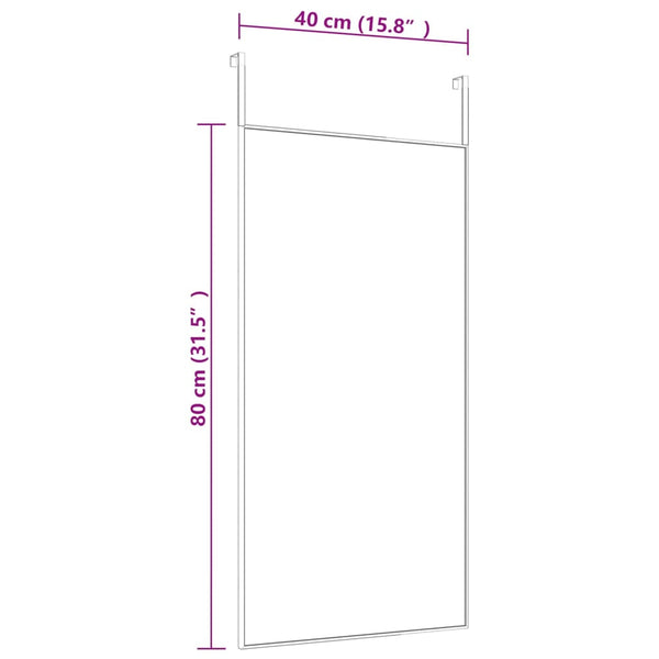vidaXL Over-the-Door Mirror Black 40x80 cm Glass and Aluminum