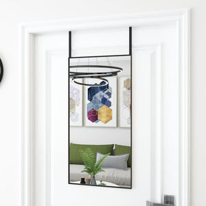 vidaXL Over-the-Door Mirror Black 40x80 cm Glass and Aluminum