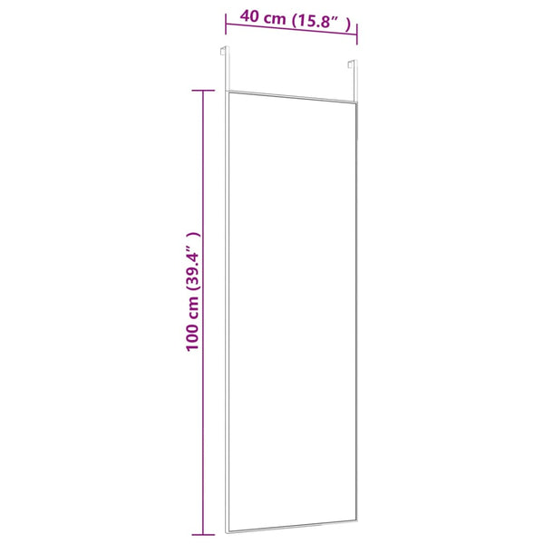 vidaXL Door Mirror Black 40x100 cm Glass and Aluminum