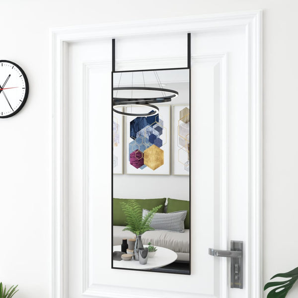 vidaXL Door Mirror Black 40x100 cm Glass and Aluminum