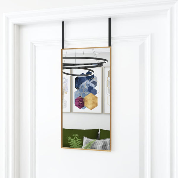 vidaXL Over-the-Door Mirror Golden 30x60 cm Glass and Aluminum