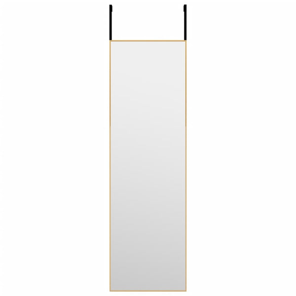 vidaXL Door Mirror Golden 30x100 cm Glass and Aluminum