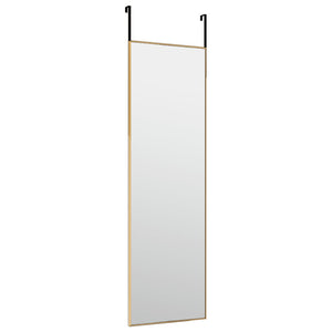 vidaXL Door Mirror Golden 30x100 cm Glass and Aluminum