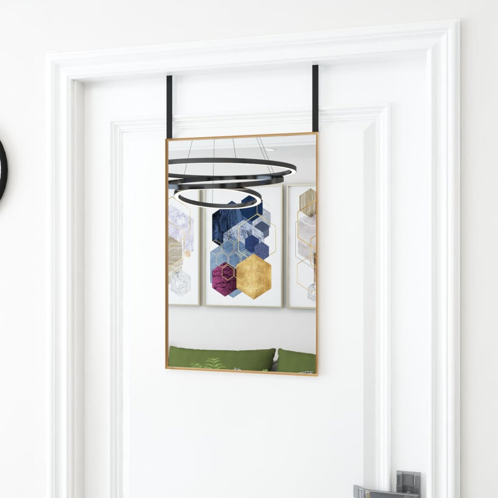 vidaXL Door Mirror Golden 40x60 cm Glass and Aluminum