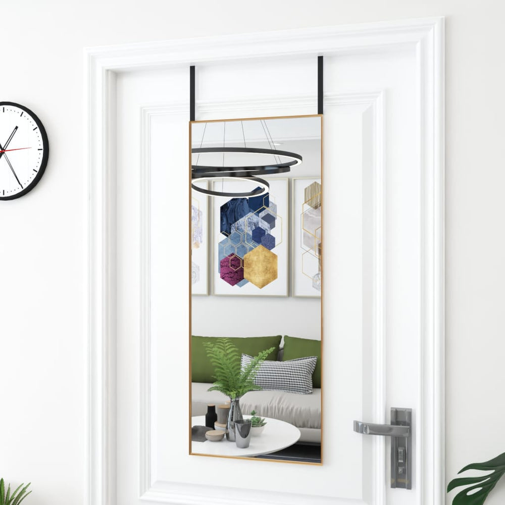 vidaXL Over-the-Door Mirror Golden 40x100 cm Glass and Aluminium