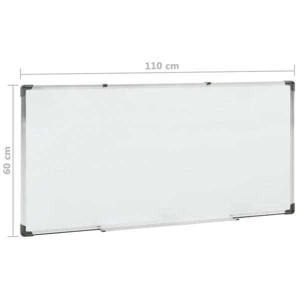 vidaXL Magnetic Whiteboard White 110x60 cm Steel