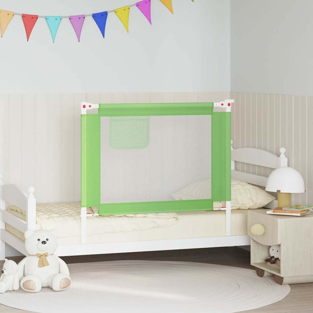 vidaXL Toddler Bed Rail Green 100x25 cm Fabric