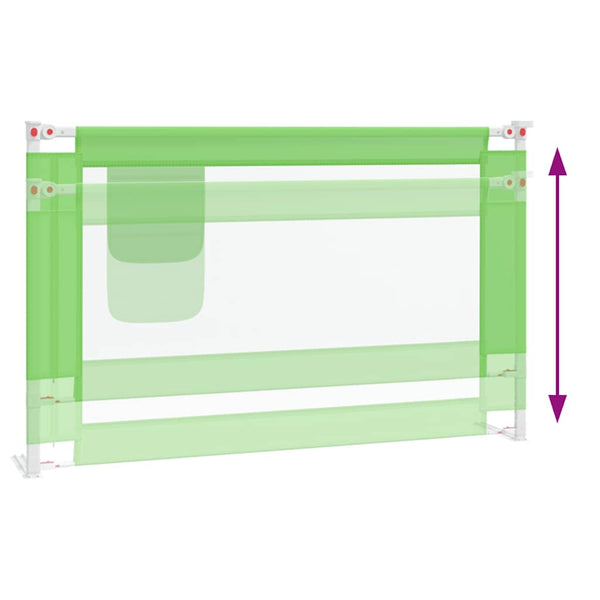 vidaXL Toddler Bed Rail Green 120x25 cm Fabric