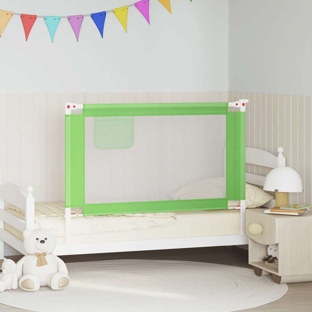 vidaXL Toddler Bed Rail Green 120x25 cm Fabric