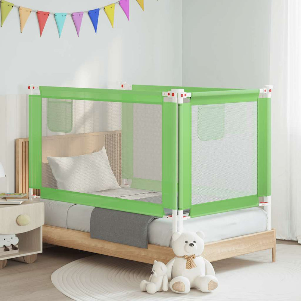 vidaXL Toddler Bed Rail Green 140x25 cm Fabric