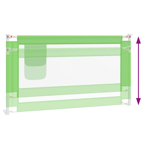 vidaXL Toddler Bed Rail Green 150x25 cm Fabric