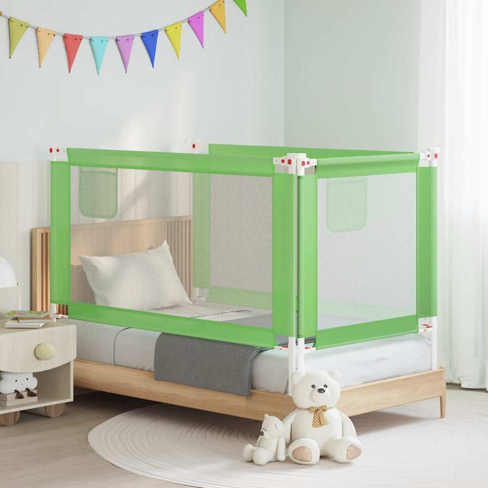 vidaXL Toddler Bed Rail Green 150x25 cm Fabric