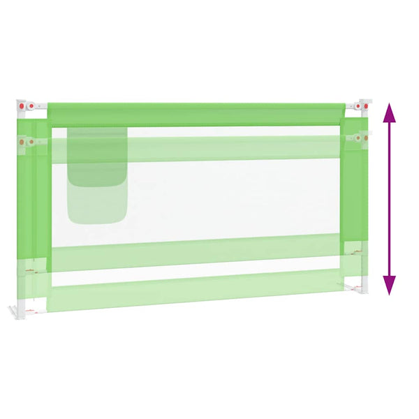 vidaXL Toddler Bed Rail Green 160x25 cm Fabric