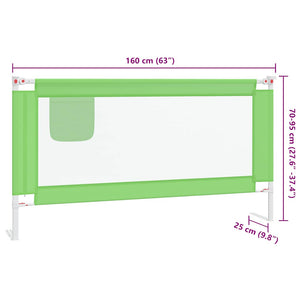 vidaXL Toddler Bed Rail Green 160x25 cm Fabric