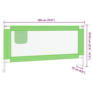vidaXL Toddler Bed Rail Green 180x25 cm Fabric
