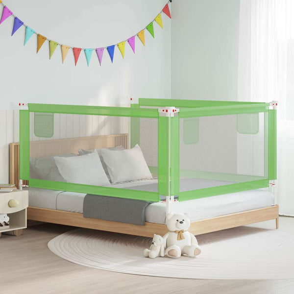 vidaXL Toddler Bed Rail Green 180x25 cm Fabric