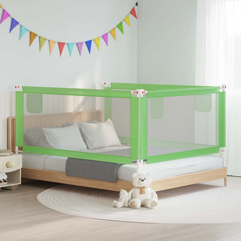 vidaXL Toddler Bed Rail Green 190x25 cm Fabric