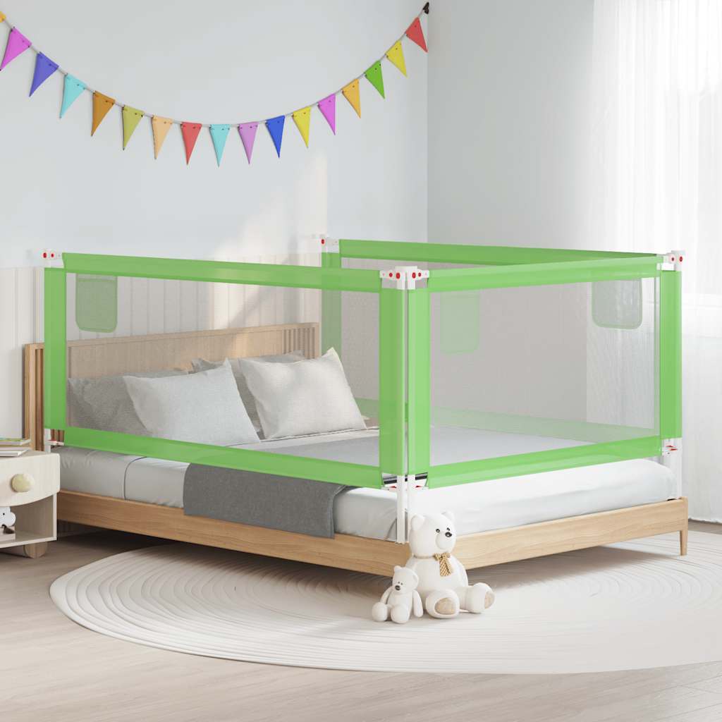 vidaXL Toddler Bed Rail Green 200x25 cm Fabric