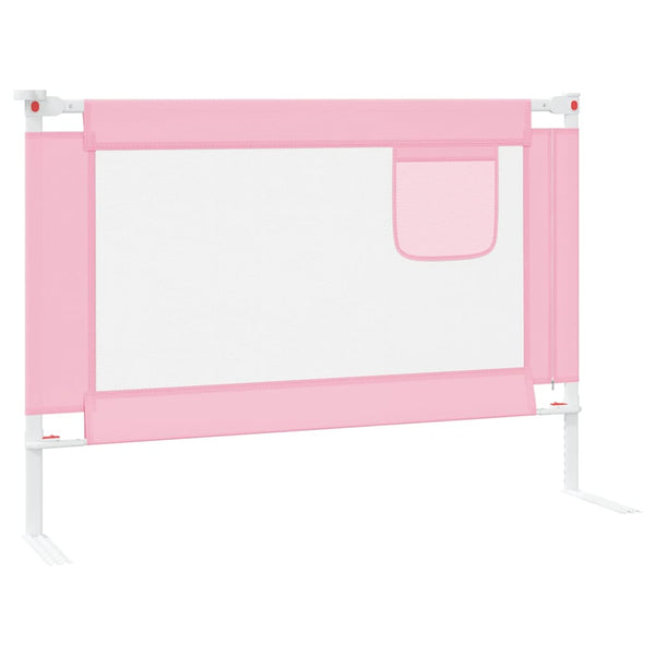vidaXL Toddler Bed Rail Pink 90x25 cm Fabric