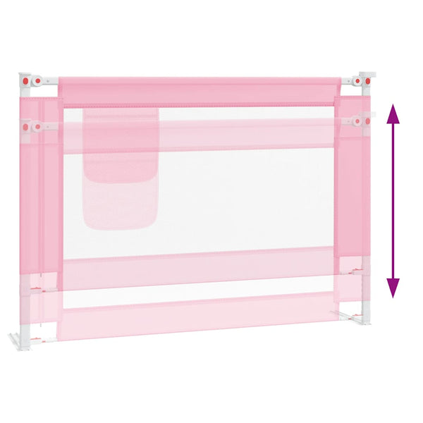 vidaXL Toddler Bed Rail Pink 90x25 cm Fabric