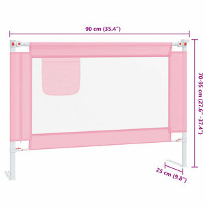 vidaXL Toddler Bed Rail Pink 90x25 cm Fabric