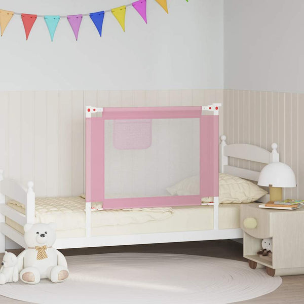 vidaXL Toddler Bed Rail Pink 90x25 cm Fabric