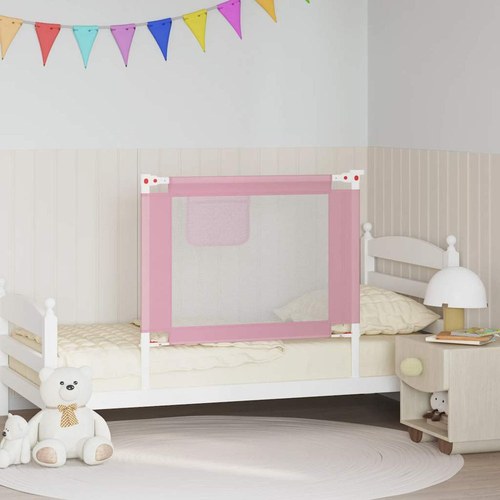 vidaXL Toddler Bed Rail Pink 90x25 cm Fabric