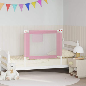 vidaXL Toddler Bed Rail Pink 90x25 cm Fabric