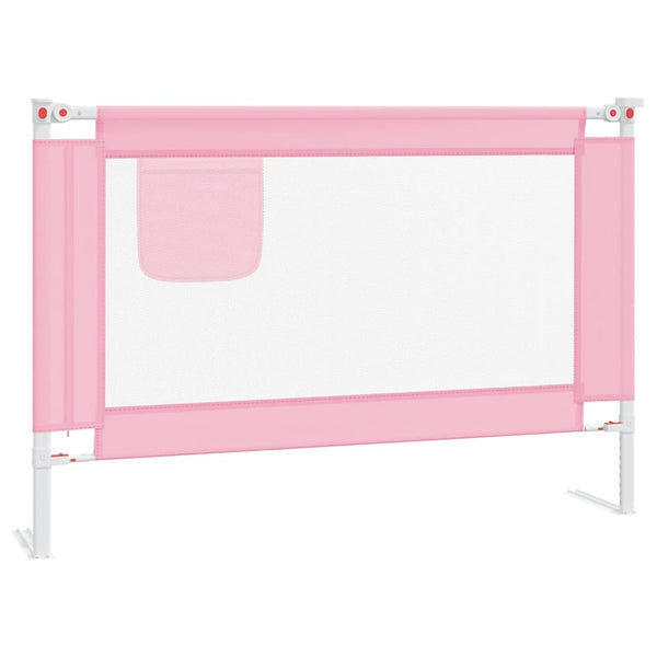 vidaXL Toddler Bed Rail Pink 100x25 cm Fabric