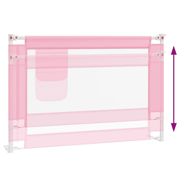 vidaXL Toddler Bed Rail Pink 100x25 cm Fabric