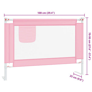 vidaXL Toddler Bed Rail Pink 100x25 cm Fabric