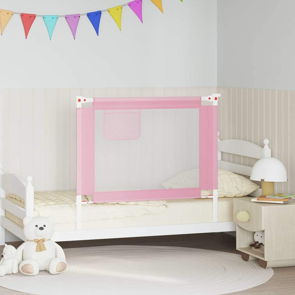 vidaXL Toddler Bed Rail Pink 100x25 cm Fabric