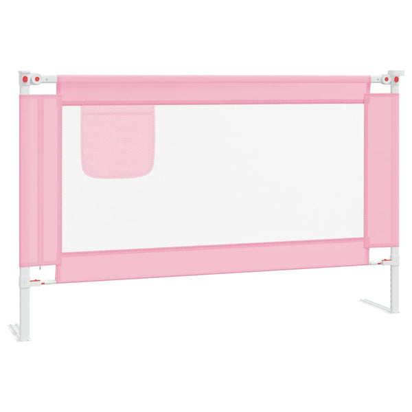 vidaXL Toddler Bed Rail Pink 120x25 cm Fabric