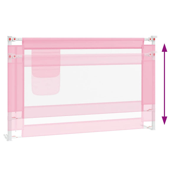 vidaXL Toddler Bed Rail Pink 120x25 cm Fabric