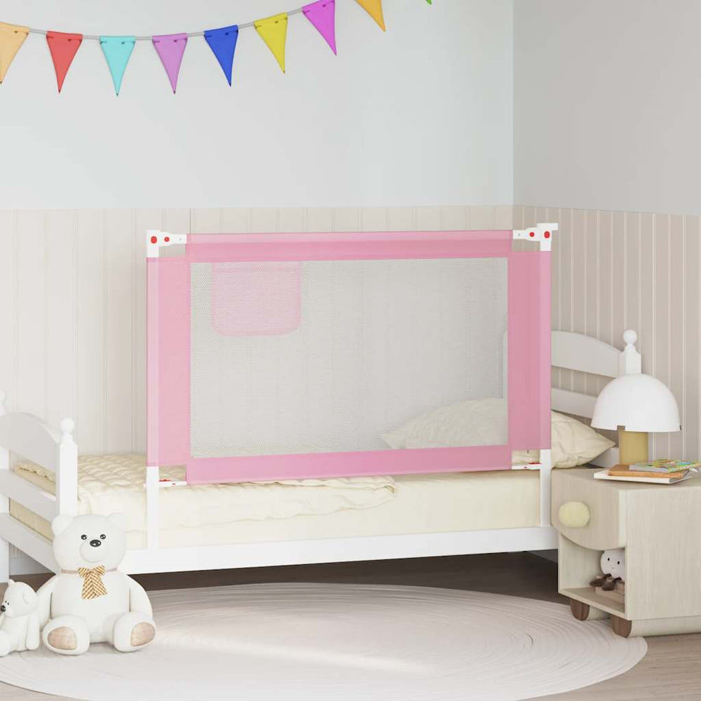 vidaXL Toddler Bed Rail Pink 120x25 cm Fabric
