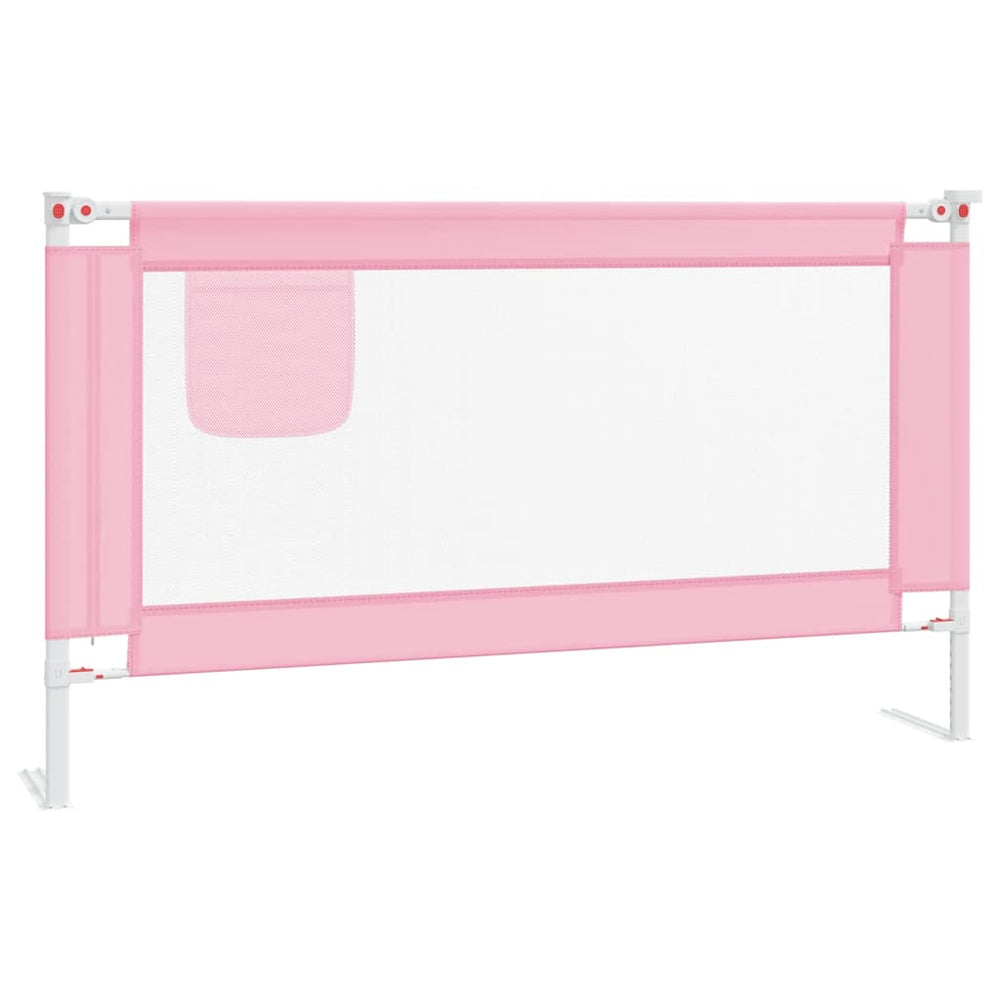 vidaXL Toddler Bed Rail Pink 140x25 cm Fabric