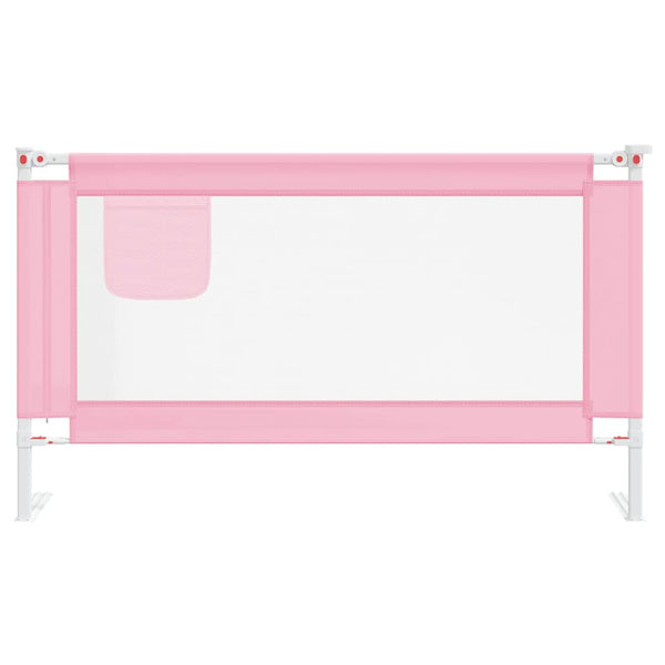 vidaXL Toddler Bed Rail Pink 140x25 cm Fabric