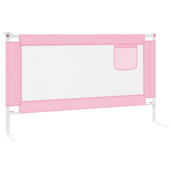 vidaXL Toddler Bed Rail Pink 140x25 cm Fabric