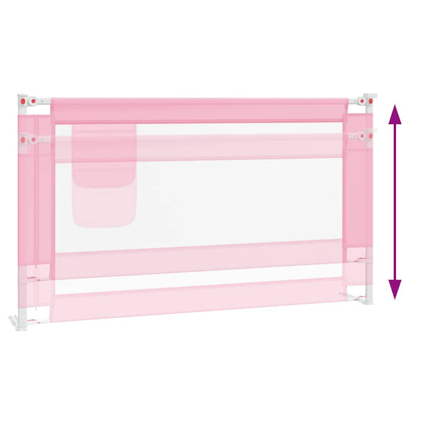 vidaXL Toddler Bed Rail Pink 140x25 cm Fabric